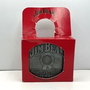 Jim Beam Belt Buckle Brass. 3.5" X 2.5" NIB